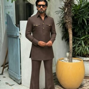 Brown short kurta set